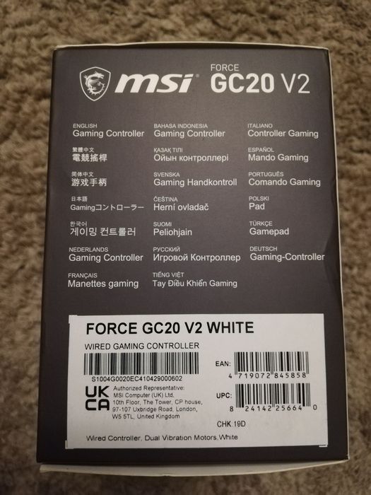 Controller cu fir PC Android Msi GC20 V2 alb Nou
