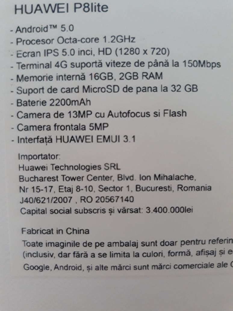 Huawei P8 Lite (cititi descrierea)