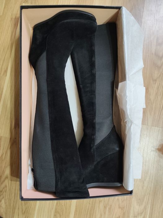 Cizme Musette cu platforma din piele întoarsă