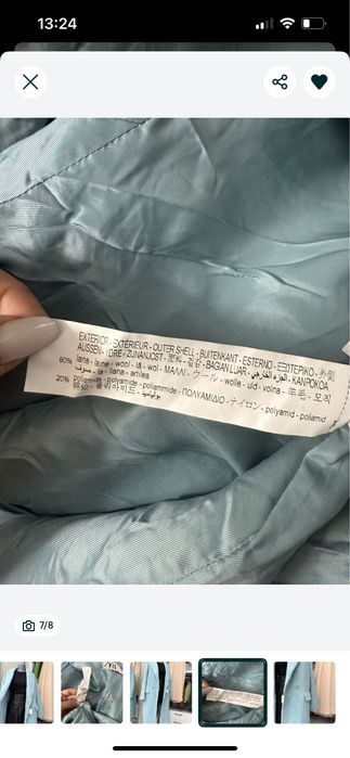 Palton lana Zara marimea XS