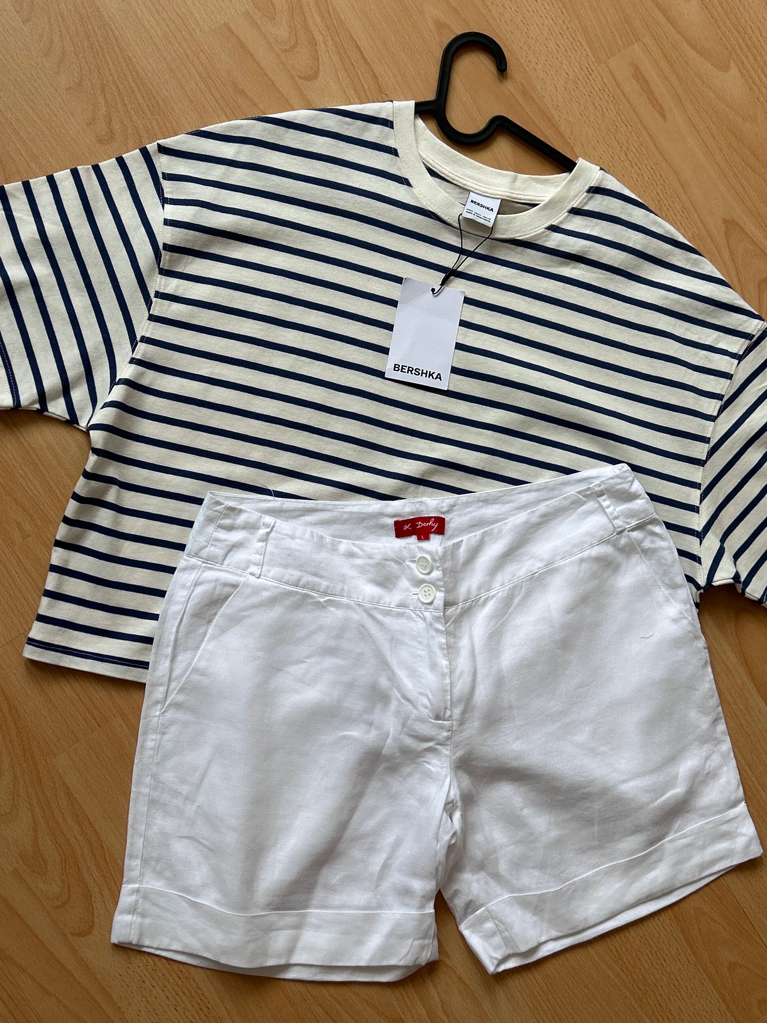Сет от нова блуза Pull & Bear и къси ленени панталони Derhy M размер