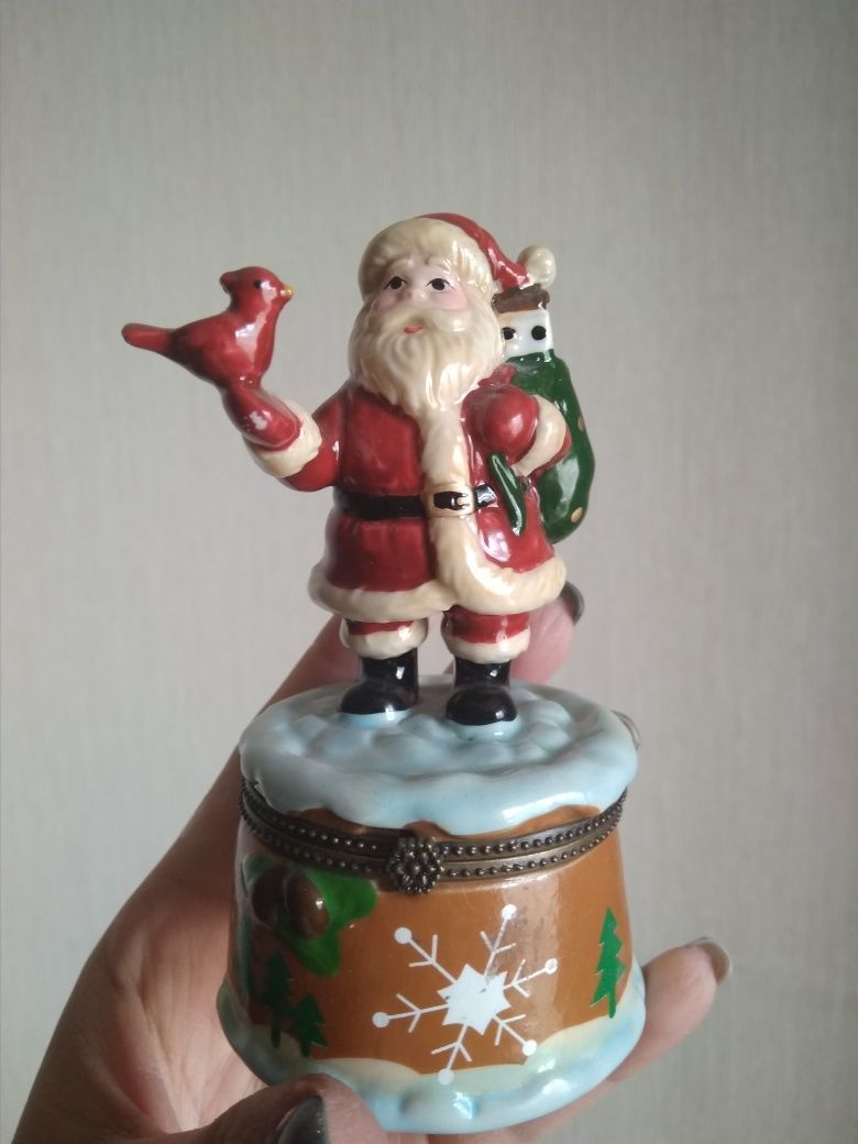 Керамическая шкатулка-сувенир Санта Клаус