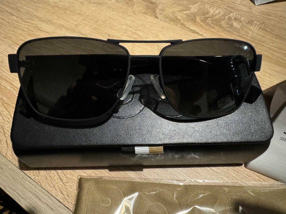 BOSS Слънчеви очила Aviator с поляризация, Черен