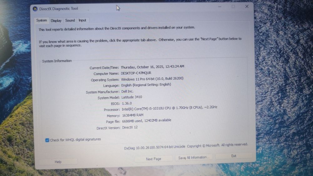 Laptop Dell  i5 10310u M2 256