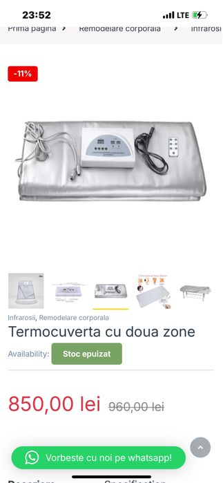 Termocuverta cu doua zone