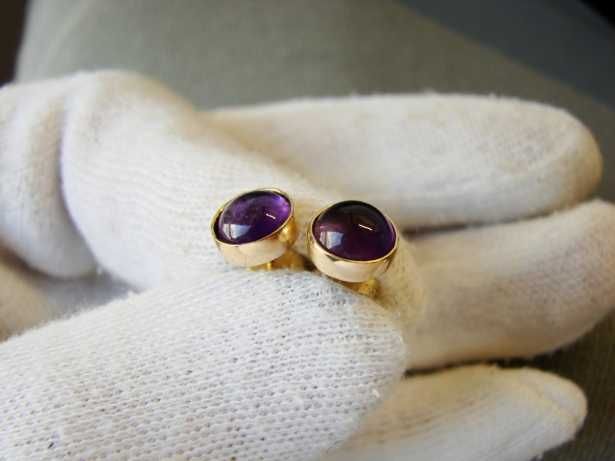 Cercei Aur 14K Cu Amethyst African Ametist Unicat