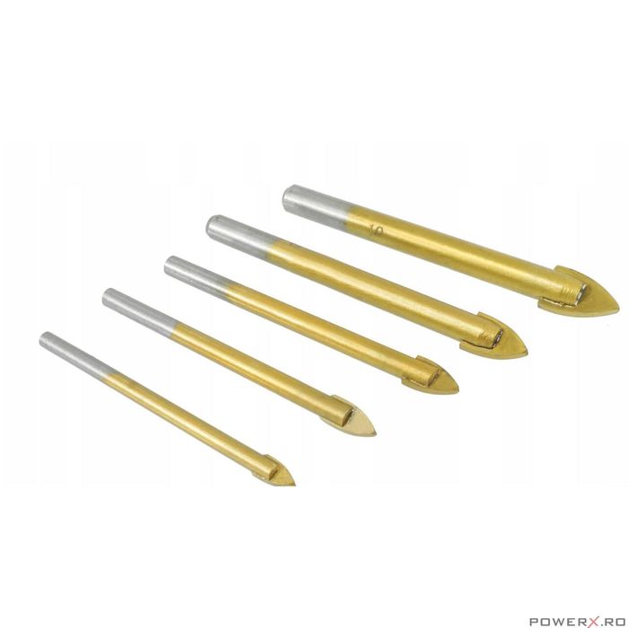 Set burghie pentru sticla si ceramica, 4-10 mm, 5 piese, Verke