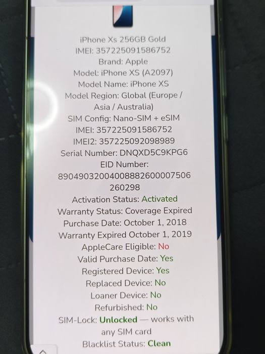 iPhone xs 256 GB piese dezmembrari