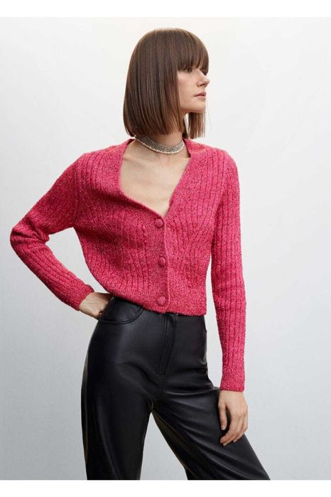 Цикламена жилетка с брокат Mango