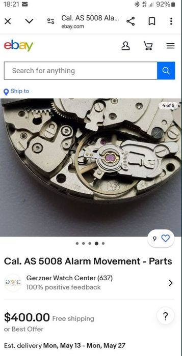 Ceas vintage Certina cu alarma AS 5008