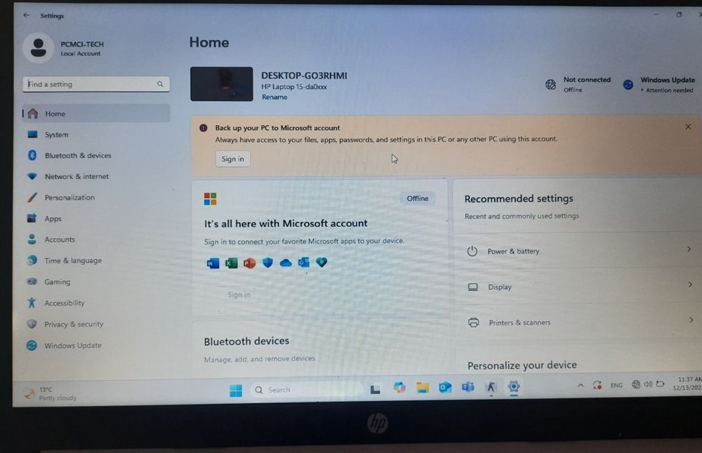 hp notebook xolati o'rtacha