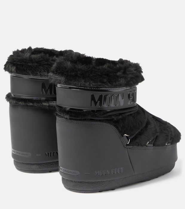 Дамски Апрески Moon Boot Icon Low Faux Fur blk