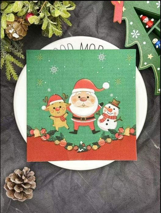 Новогодние салфетки Деда мороза