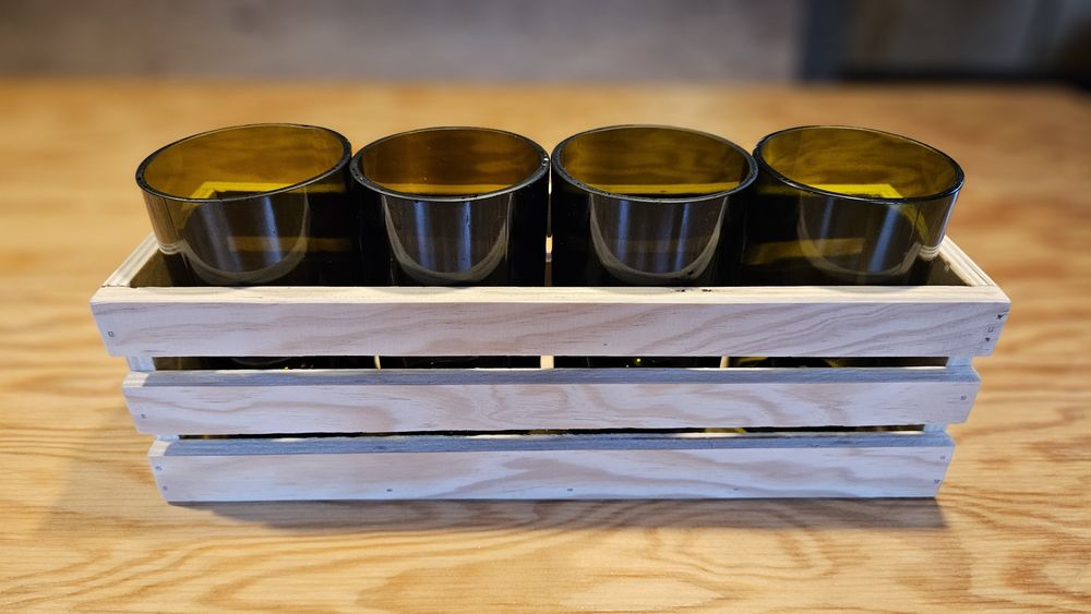 Set 4 pahare sticle vin reciclate