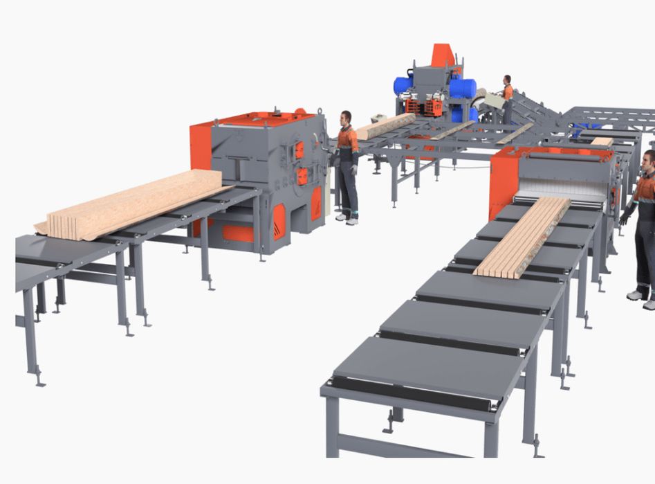 Лесопильная линия для распиловки среднего леса
