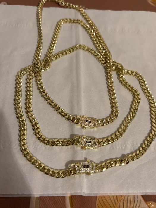 Lanț cuban placat cu aur
