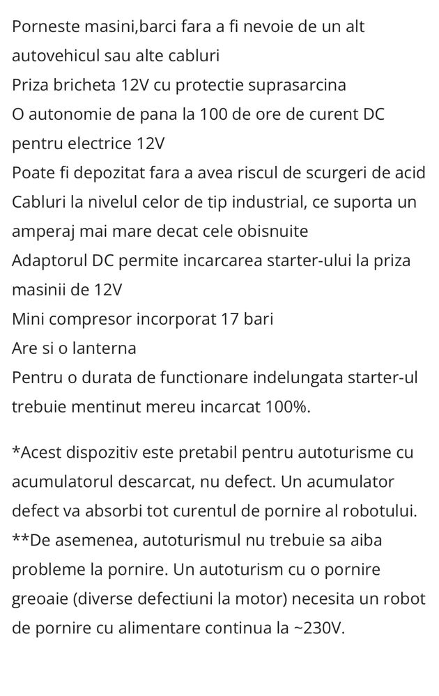 Robot pornire auto mobil Hofftech