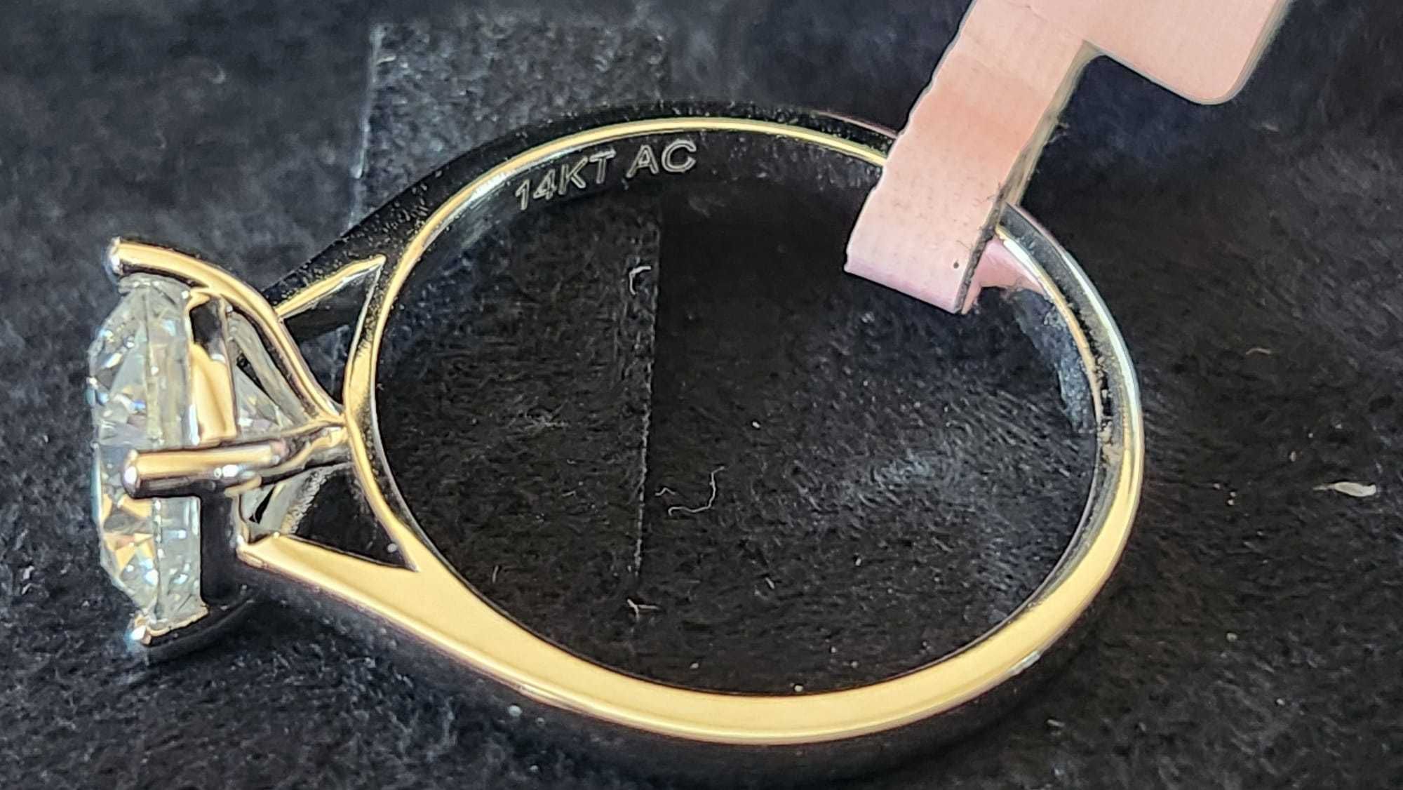 Inel logodnă 2 ct diamant aur alb 14k  – IGI certificat – nou –