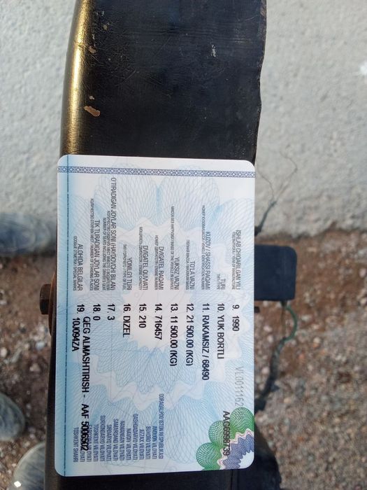 Kamaz sotiladi narxi 8.500 kelishadigan joyi bor