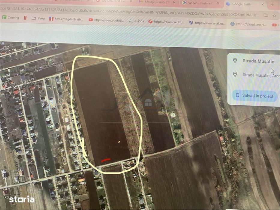 Aroneanu teren 8503 extravilan deschidere la doua strazi utilitati la