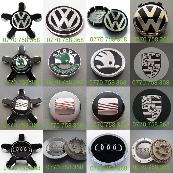Capace jante aliaj Volkswagen AUDI Skoda VW PORSCHE Seat ROTI embleme