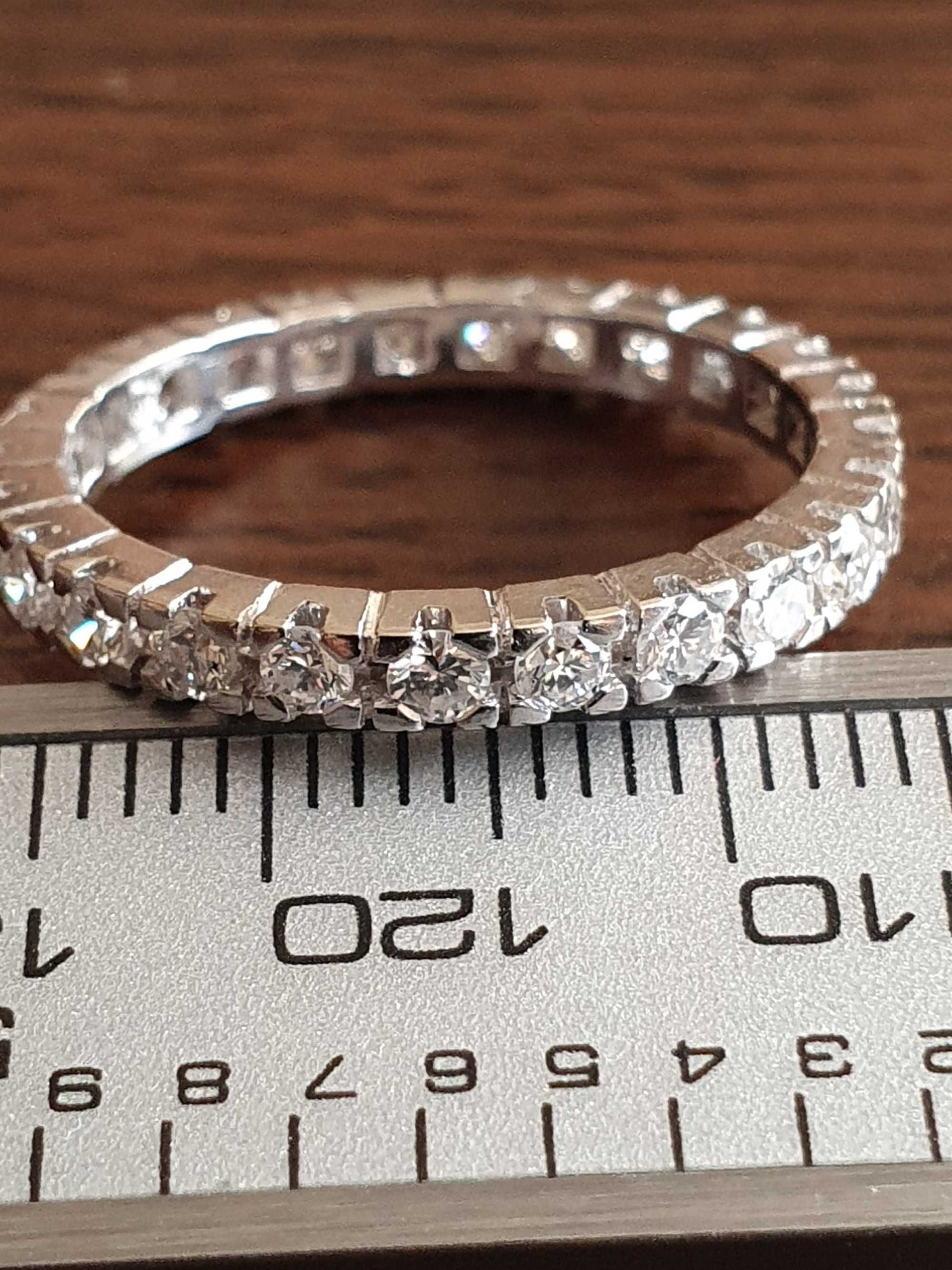 Inel Eternity verigheta Memory aur alb 18k cu diamante naturale 1,3ct