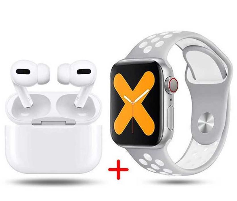 Smartwatch T55 PRO MAX, ceas inteligent Monitor, + Casti, ALB