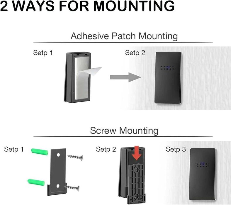 Комплект безжичен звънец с термометър, 38 опции на звънене-2 бр.