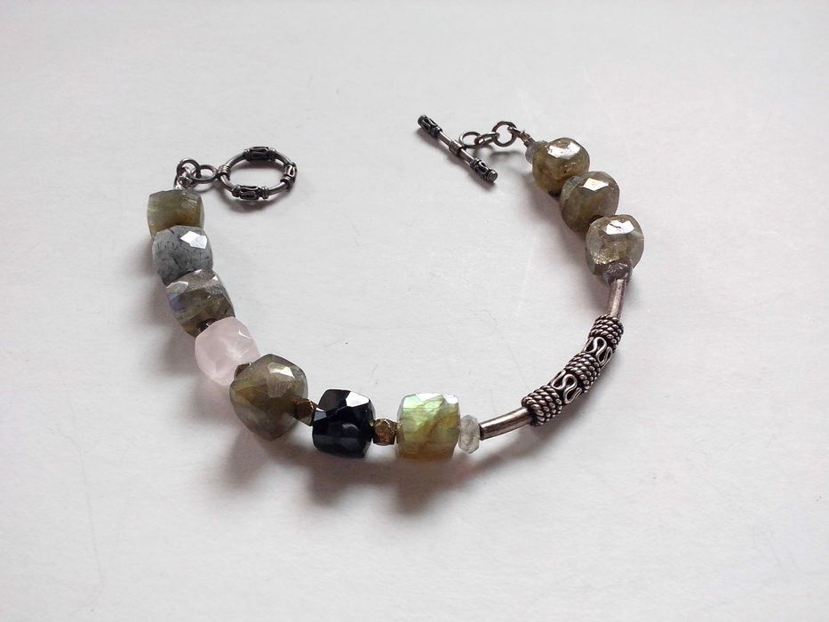 bratara argint si pietre semipretioase naturale India,boho chic