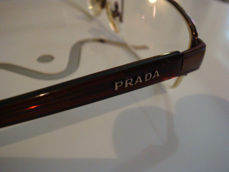 Rame ochelari vedere PRADA originale, brate culoare maron