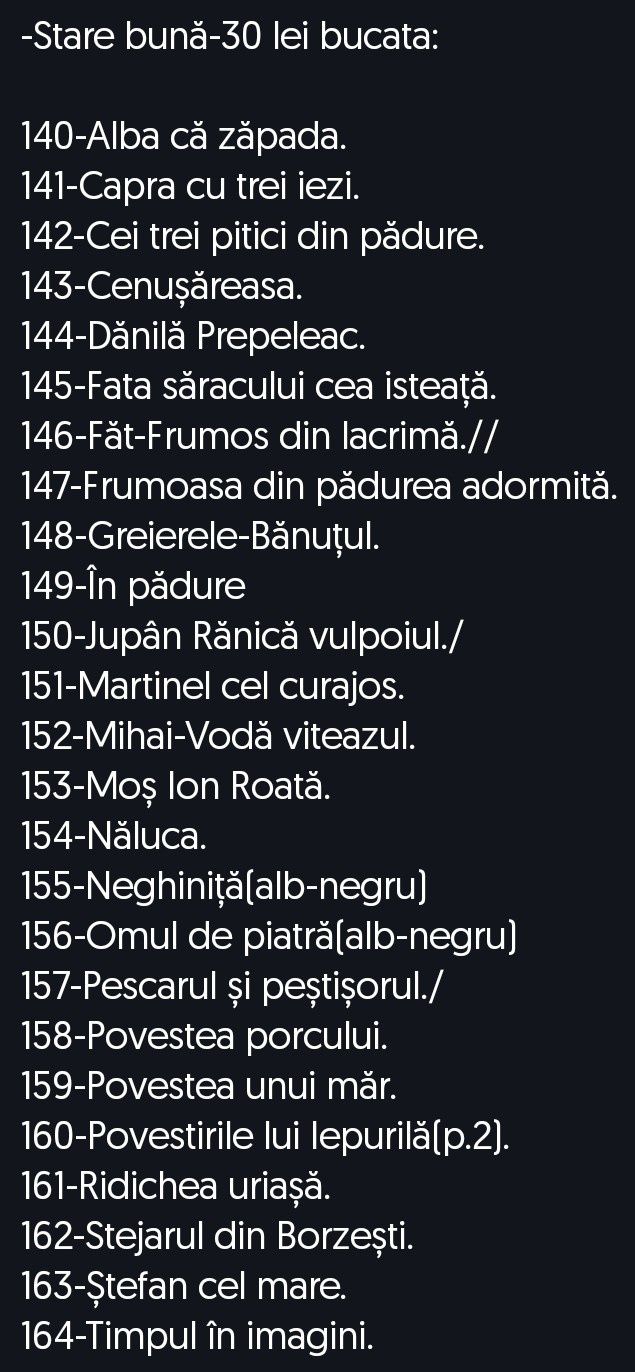 Vând/Schimb diafilme cu povești,stare-FB-40 lei buc/B-30 lei/S-15 lei.