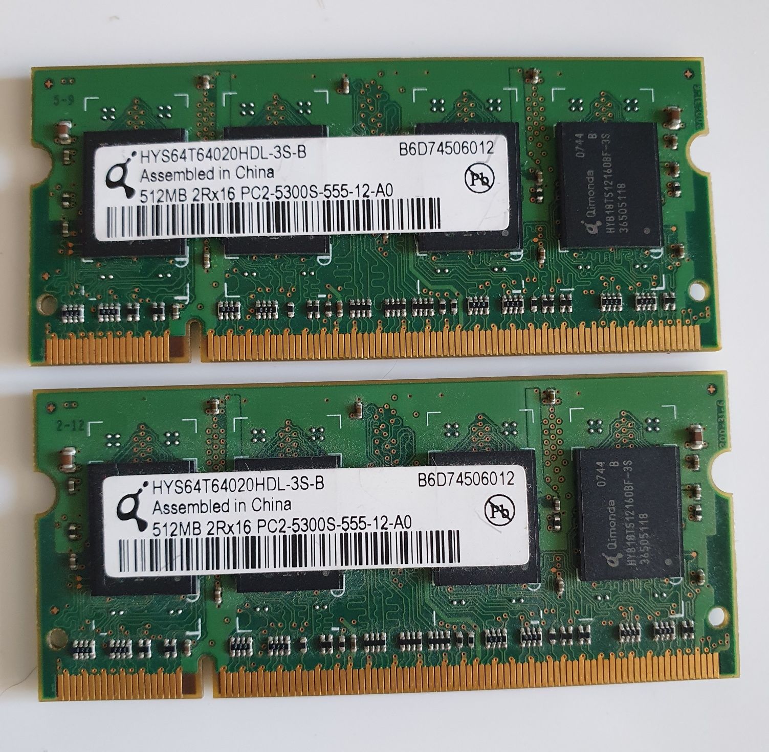 2x512MB DDR2 sodimm