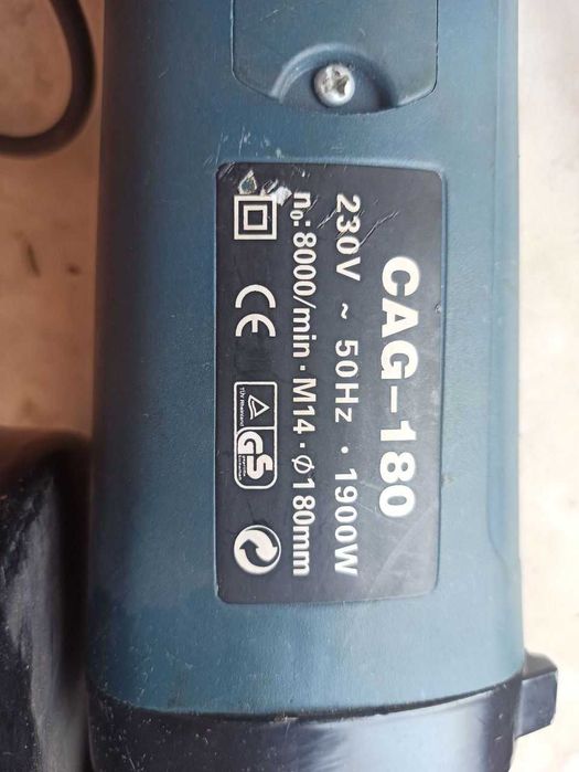 Ъглошлайф Craft CAG 180/1900Вт (плавен старт)+ключ+безплатни дискове