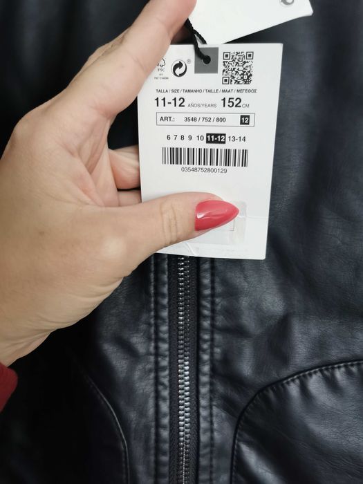 Кожено яке за момче Zara ръст 152/ дамско размер С