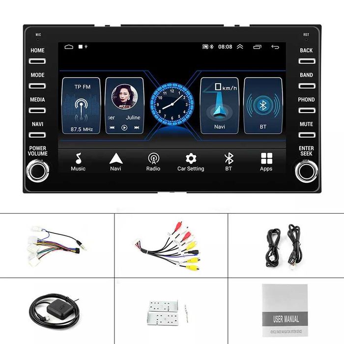 Мултимедия за Toyota Навигация двоeн дин 8" Android YARIS Hilux Corola