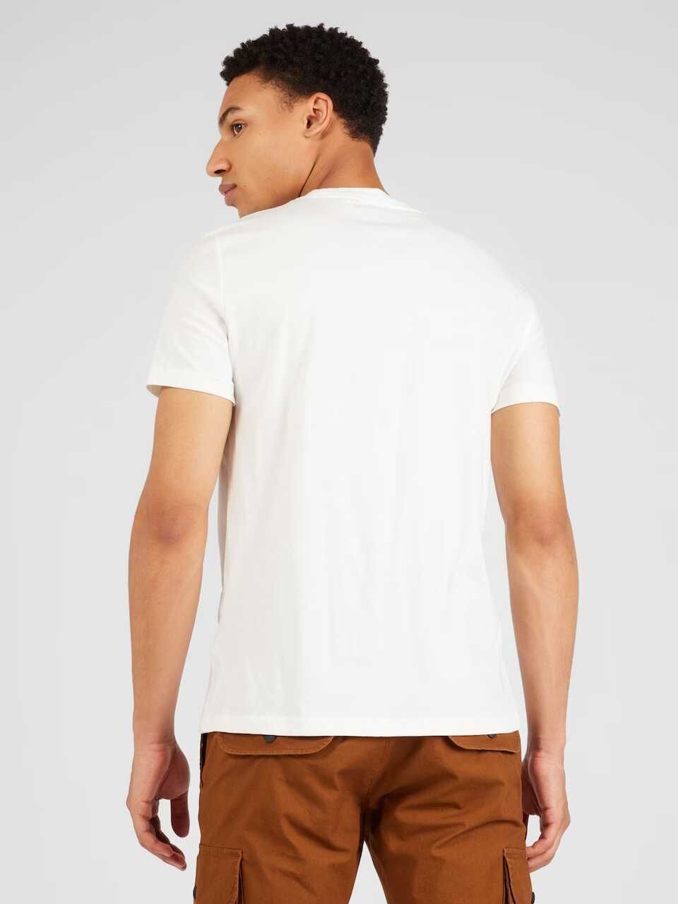 Мъжка тениска Alex Mustang, 100% памук, Бяла, XXL