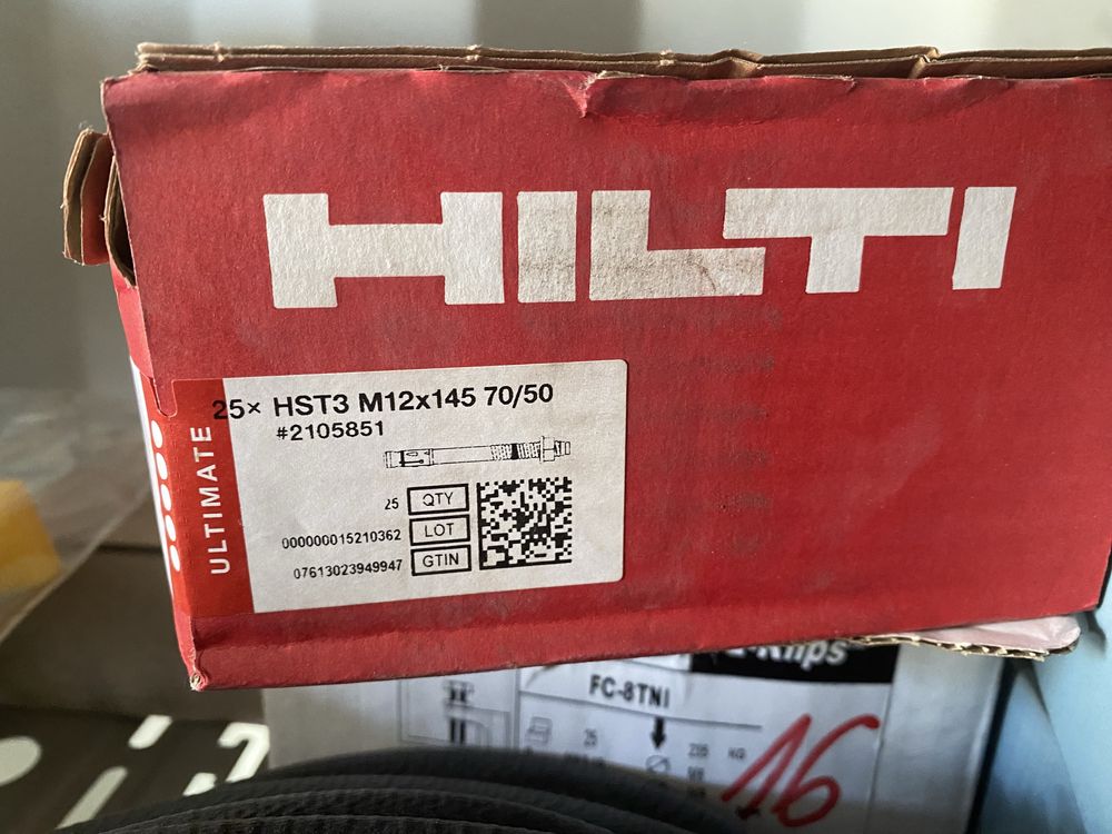 Анкерна смола HILTI HIT-HY 200-R 500ml и клинови дюнели HILTI