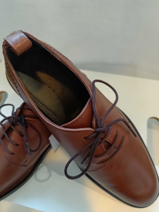 Pantofi derby 40 plain toe ZIGN London NOI piele naturala