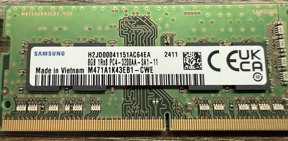 2 x 8 GB RAM DDR4 3200 MHZ SAMSUNG за лаптоп