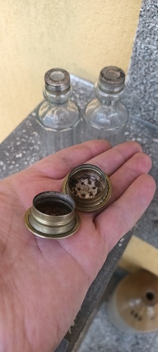 Pereche Solnițe Cristal și metal Argintat