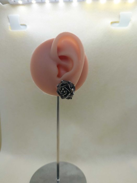 Cercei din argint TAXCO – trandafiri sculptați 3D