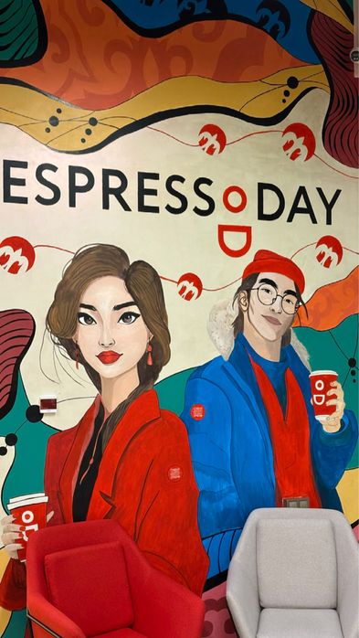 Художественная роспись на стене