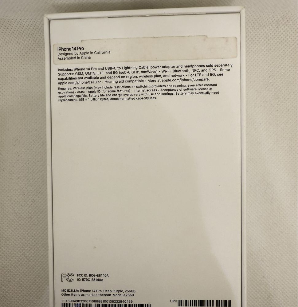 Iphone 14 pro 256gb Deep purule-като нов USA