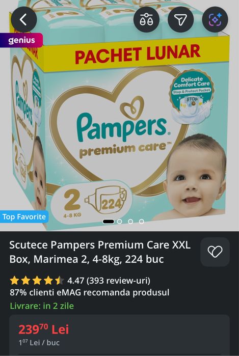 Pampers nr 2 bucati 280