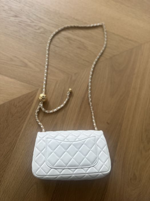 geanta piele naturala alba