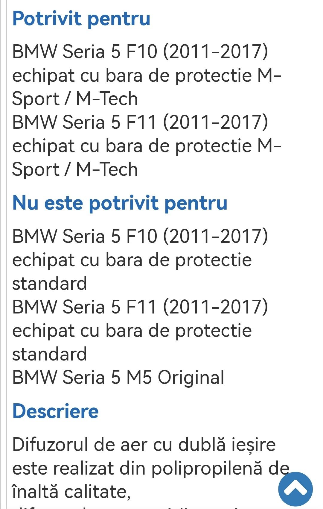 Difuzor BMW F10 M5
