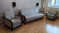 Мягкая мебель КАНОН (диван+2кресла), подлокотники деревянные, Беларусь