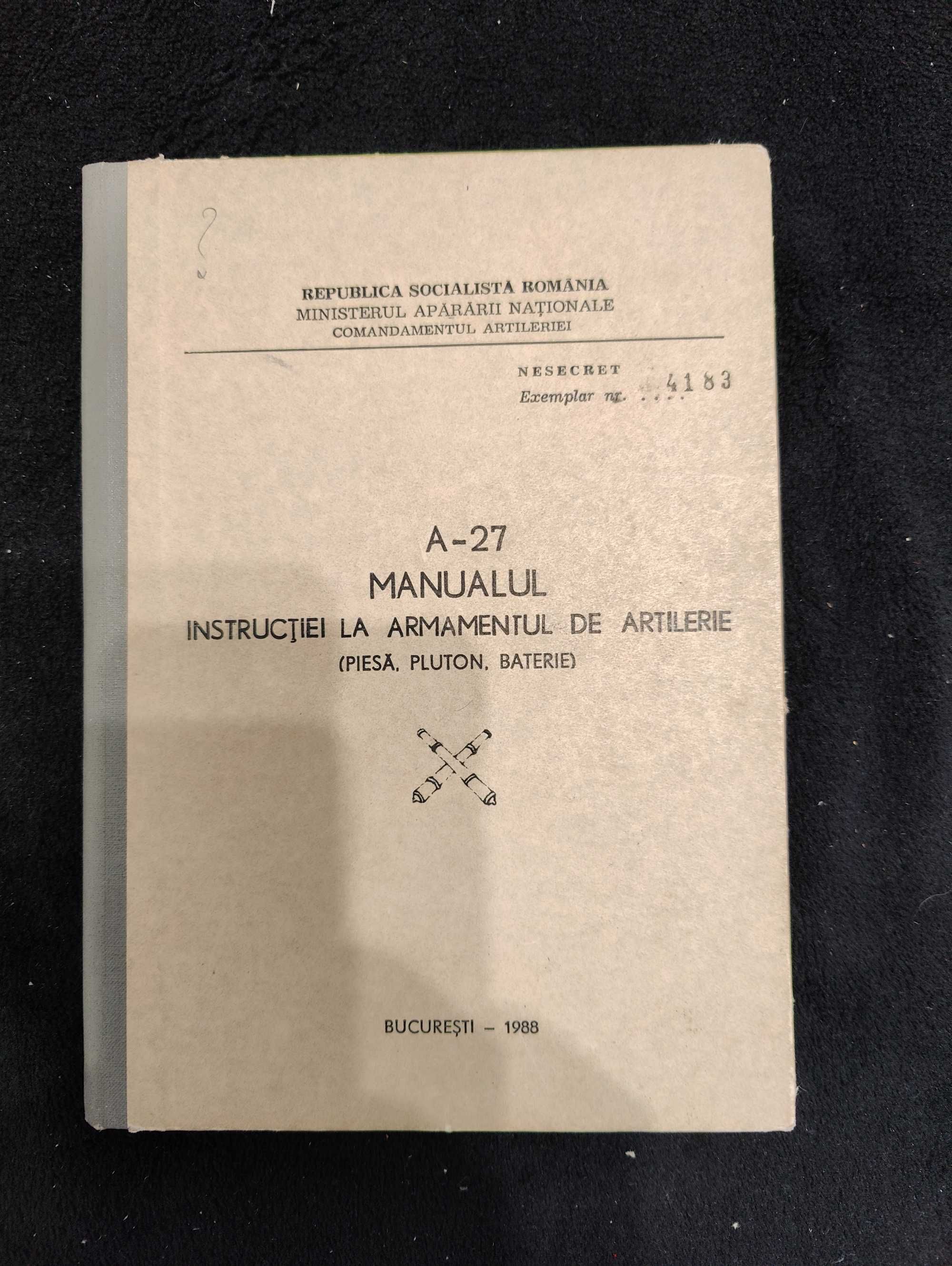 Manuale regulamente militare artilerie, rachete, trageri, topogeodezie