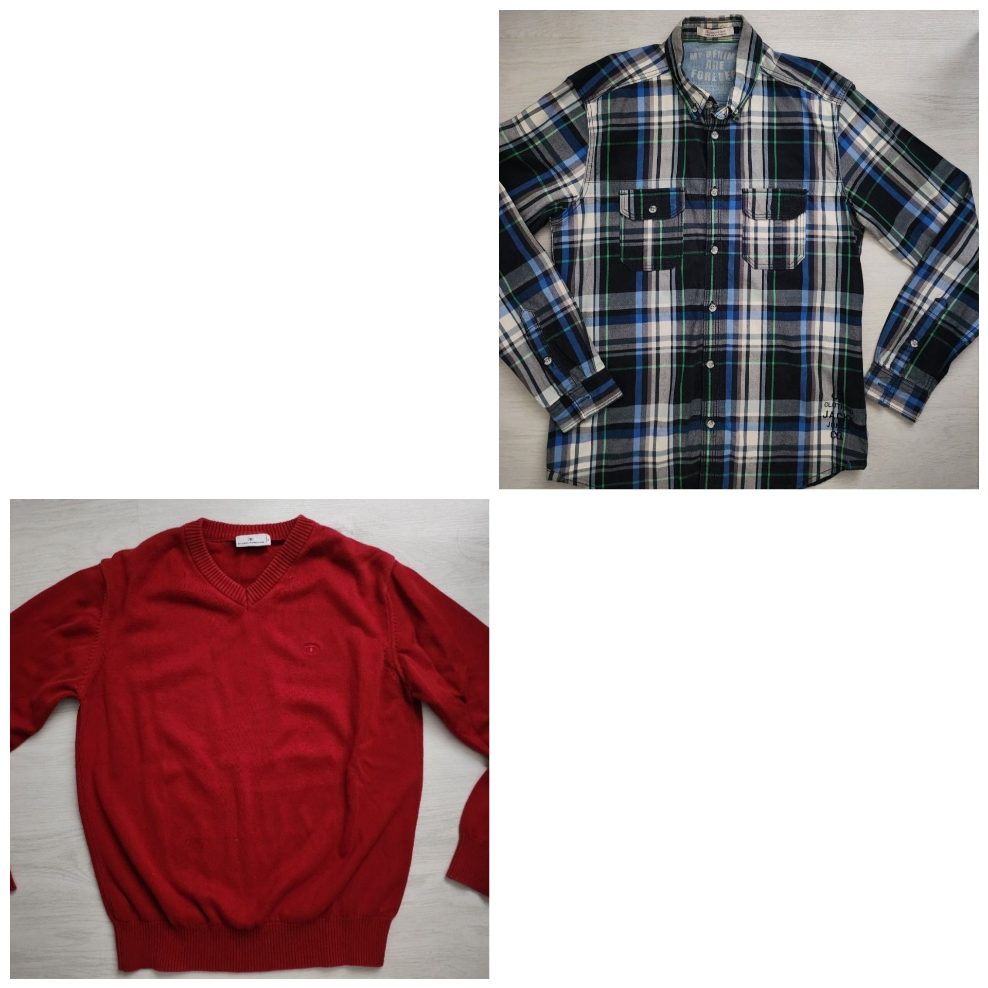 Есенно-зимни мъжки пуловер и риза на Jack and Jones, Tom Tailor M/L