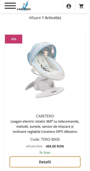 Leagăn electric Caretero